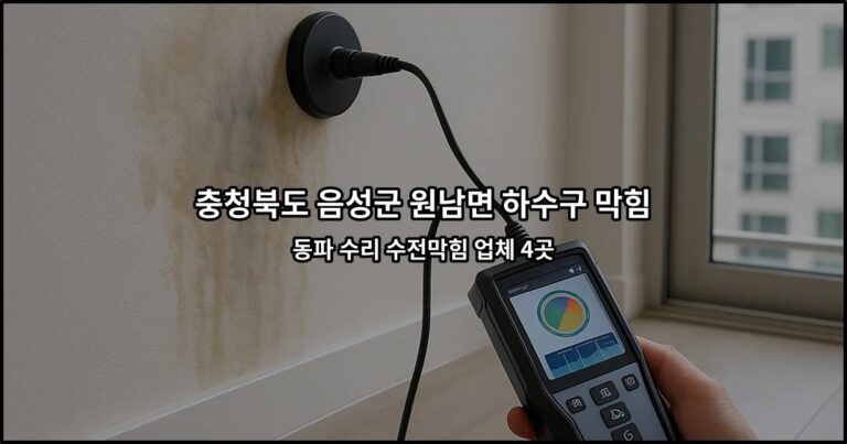 충청북도 음성군 원남면 하수구 막힘 동파 수리 수전막힘 업체 4곳