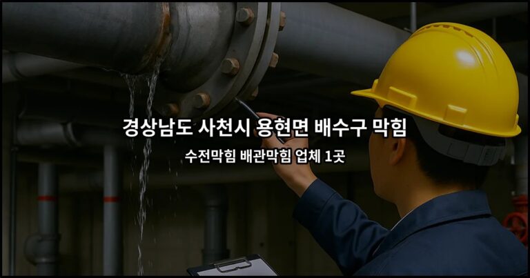 경상남도 사천시 용현면 배수구 막힘 수전막힘 배관막힘 업체 1곳