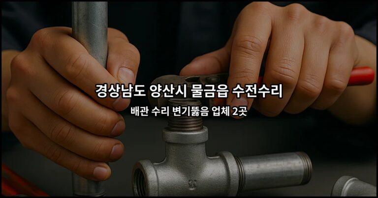 경상남도 양산시 물금읍 수전수리 배관 수리 변기뚫음 업체 2곳