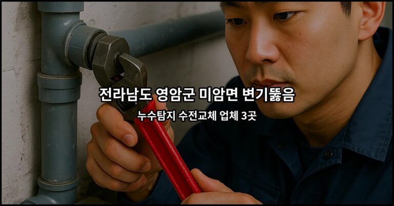 전라남도 영암군 미암면 변기뚫음 누수탐지 수전교체 업체 3곳