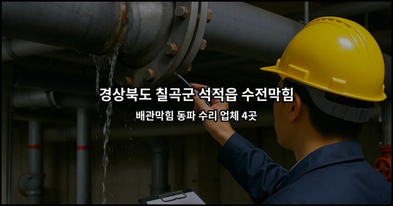 경상북도 칠곡군 석적읍 수전막힘 배관막힘 동파 수리 업체 4곳