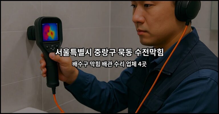 서울특별시 중랑구 묵동 수전막힘 배수구 막힘 배관 수리 업체 4곳