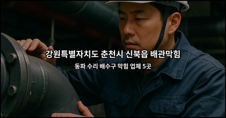 강원특별자치도 춘천시 신북읍 배관막힘 동파 수리 배수구 막힘 업체 5곳