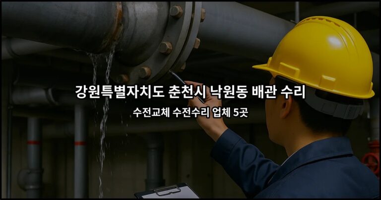 강원특별자치도 춘천시 낙원동 배관 수리 수전교체 수전수리 업체 5곳